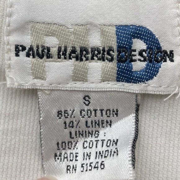 Paul Harris Floral Embroidered Top Vest Women's Size Small White Button 70s - Picture 4 of 11